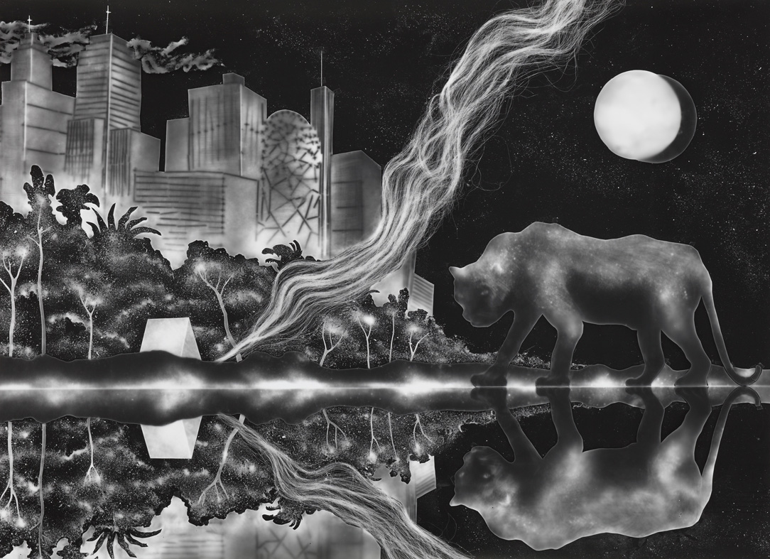 Joseph Achrer_Searching for Shelter No. 3, 2021 IV. VI._Photogram, silver gelatin print_142 x 196 cm